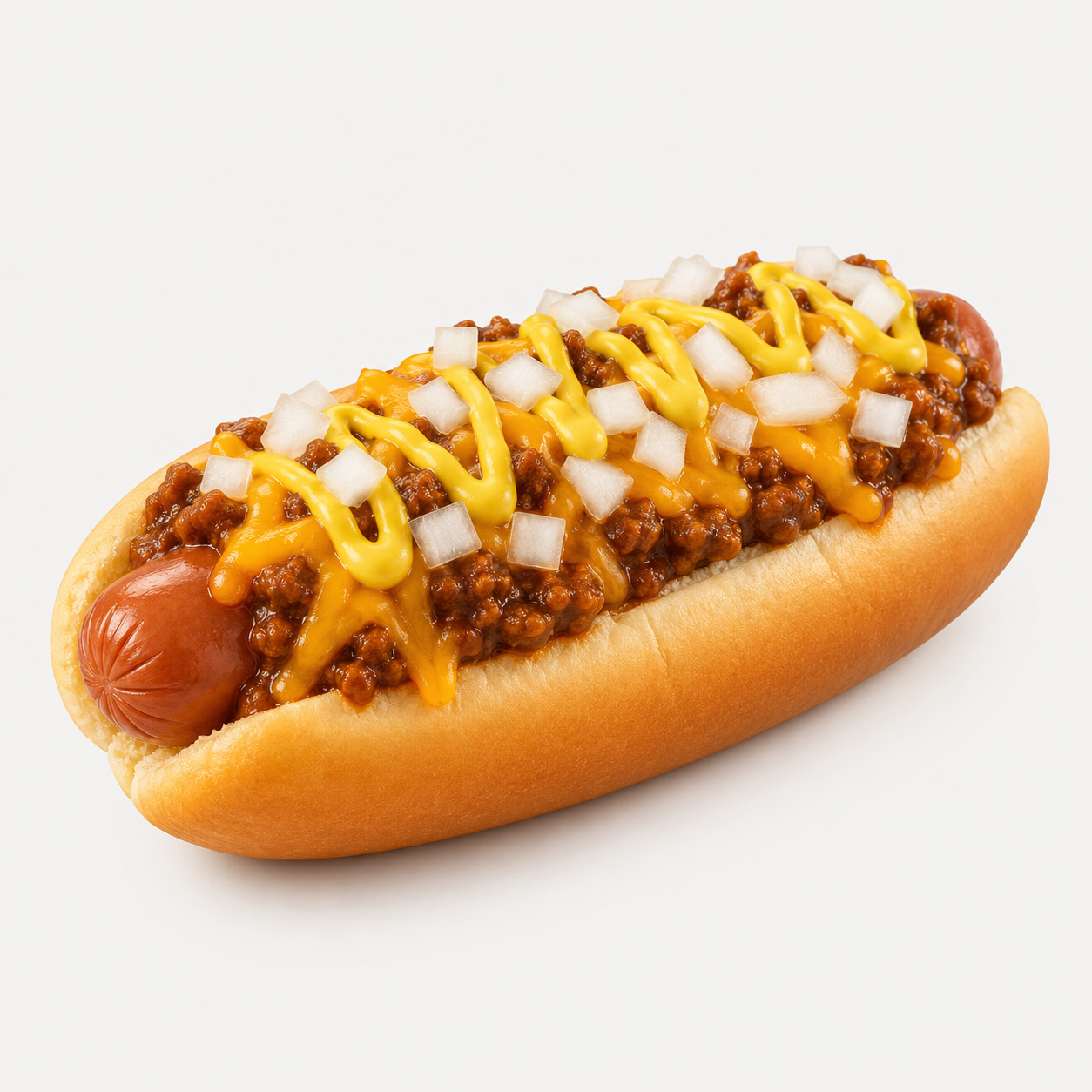 Chill Bang Dog with chili cheese and onions